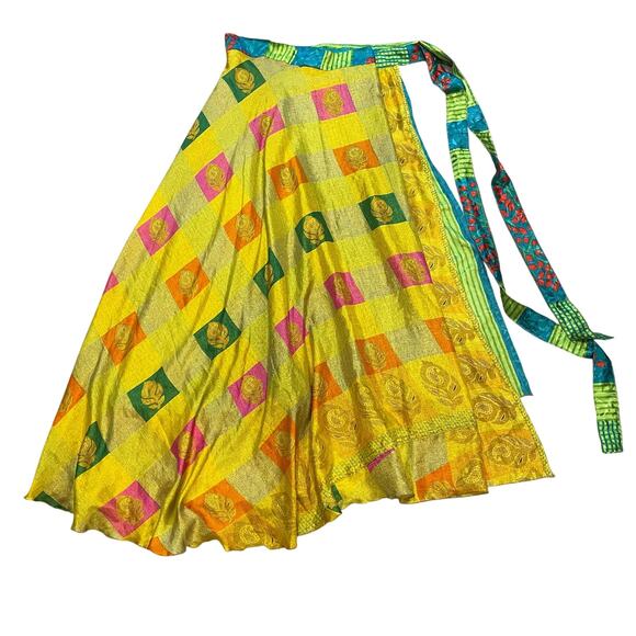 Womens Wrap Skirt One Size Maxi Bohemian Festival Indie Vacation Maximalist - Picture 3 of 7